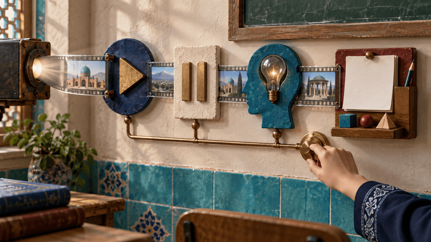 installation دیواری چهارایستگاهی برای تبدیل فیلم آموزشی به یادگیری فعال